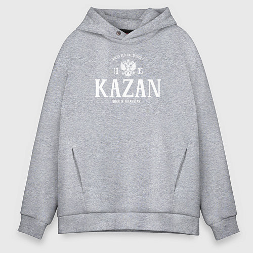 Мужское худи оверсайз Казань Born in Tatarstan / Меланж – фото 1