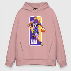 Толстовка оверсайз мужская NBA Kobe Bryant, цвет: пыльно-розовый