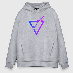 Толстовка оверсайз мужская Liquid Triangle, цвет: меланж