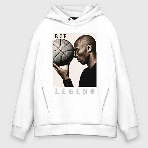 Мужское худи оверсайз Kobe - RIP Legend / Белый – фото 1