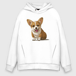 Толстовка оверсайз мужская КОРГИ, цвет: белый