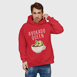 Толстовка оверсайз мужская Авокадо, цвет: красный — фото 2