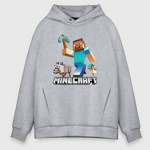Мужское худи оверсайз MINECRAFT / Меланж – фото 1