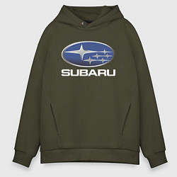 Толстовка оверсайз мужская SUBARU, цвет: хаки