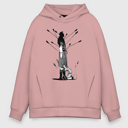 Мужское худи оверсайз Vinland saga / Пыльно-розовый – фото 1