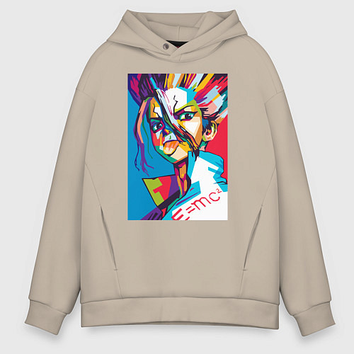 Мужское худи оверсайз EMC2 Аниме Доктор Стоун / Миндальный – фото 1