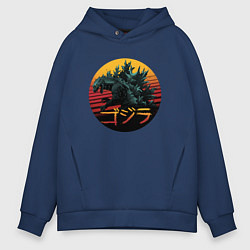Мужское худи оверсайз Godzilla in circle