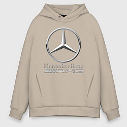 Толстовка оверсайз мужская MERCEDES-BENZ AMG, цвет: миндальный