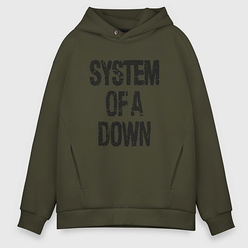 Мужское худи оверсайз System of a down / Хаки – фото 1
