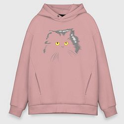 Толстовка оверсайз мужская Грозовой, кошак пушистый, цвет: пыльно-розовый