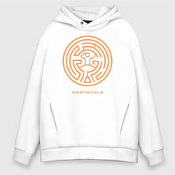 Толстовка оверсайз мужская Westworld labyrinth, цвет: белый