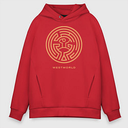 Толстовка оверсайз мужская Westworld labyrinth, цвет: красный