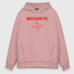 Толстовка оверсайз мужская Megadeth, цвет: пыльно-розовый