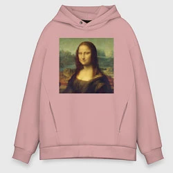 Толстовка оверсайз мужская Mona Lisa pixels, цвет: пыльно-розовый