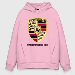 Толстовка оверсайз мужская PORSCHE, цвет: светло-розовый