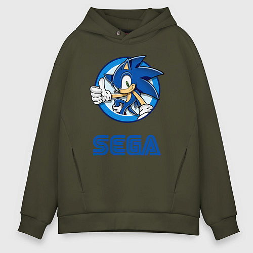 Мужское худи оверсайз SONIC SEGA / Хаки – фото 1