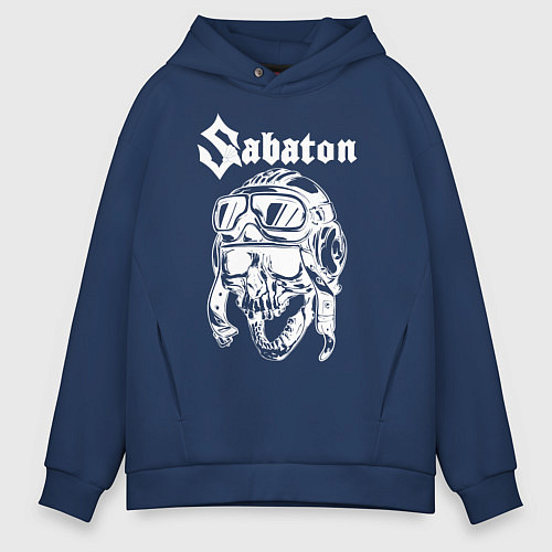Мужское худи оверсайз Sabaton / Тёмно-синий – фото 1