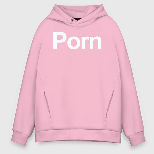 Мужское худи оверсайз Porn / Светло-розовый – фото 1