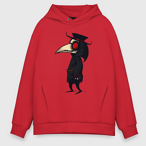 Мужское худи оверсайз ЧУМНОЙ ДОКТОР / Красный – фото 1