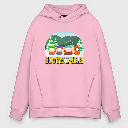 Мужское худи оверсайз ЮЖНЫЙ ПАРК / Светло-розовый – фото 1