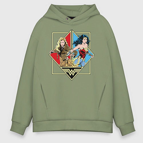 Мужское худи оверсайз Чудо-женщина / Авокадо – фото 1