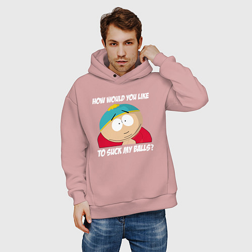 Мужское худи оверсайз ЮЖНЫЙ ПАРК / Пыльно-розовый – фото 3