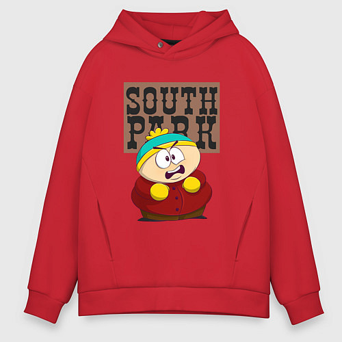 Мужское худи оверсайз ЮЖНЫЙ ПАРК / Красный – фото 1