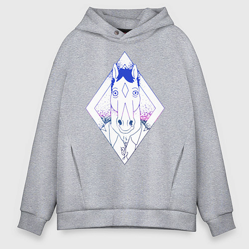 Мужское худи оверсайз BoJack Horseman / Меланж – фото 1