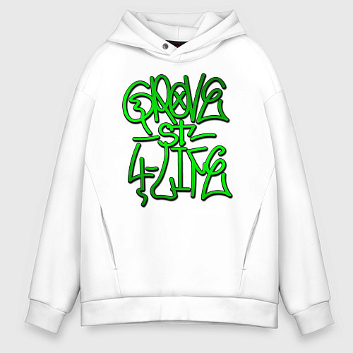 Мужское худи оверсайз GTA Tag GROVE / Белый – фото 1