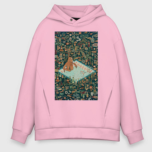 Мужское худи оверсайз BoJack Horseman / Светло-розовый – фото 1