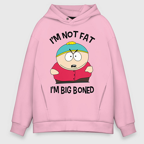 Мужское худи оверсайз Я не толстый / Светло-розовый – фото 1