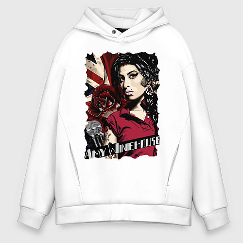 Мужское худи оверсайз ЭММИ УАЙНХАУС / Белый – фото 1