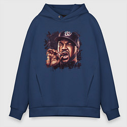 Толстовка оверсайз мужская Ice Cube, цвет: тёмно-синий