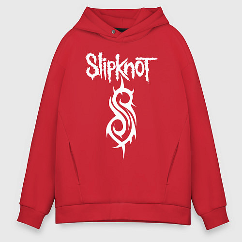 Мужское худи оверсайз SLIPKNOT / Красный – фото 1