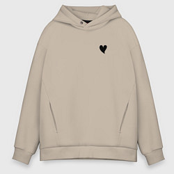 Толстовка оверсайз мужская СЕРДЕЧКО, цвет: миндальный