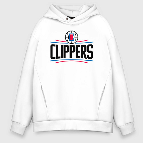 Мужское худи оверсайз Los Angeles Clippers 1 / Белый – фото 1