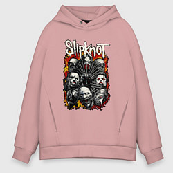 Толстовка оверсайз мужская Slipknot, цвет: пыльно-розовый