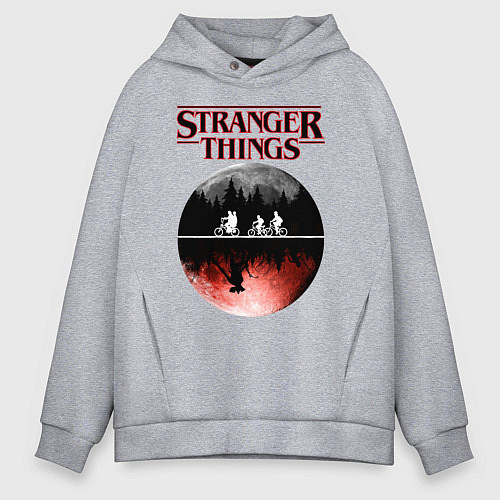Мужское худи оверсайз Очень странные дела / Меланж – фото 1