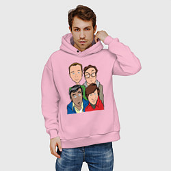 Толстовка оверсайз мужская The Big Bang Theory Guys цвета светло-розовый — фото 2