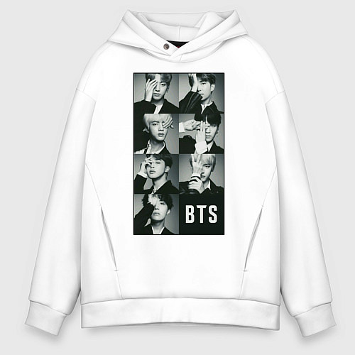 Мужское худи оверсайз BTS / Белый – фото 1