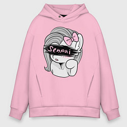 Толстовка оверсайз мужская Senpai, цвет: светло-розовый