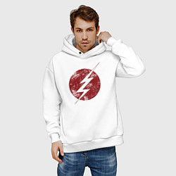 Толстовка оверсайз мужская The Flash logo, цвет: белый — фото 2
