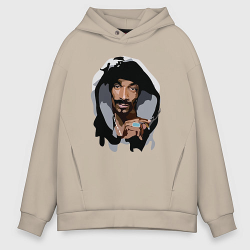 Мужское худи оверсайз Snoop Dogg / Миндальный – фото 1