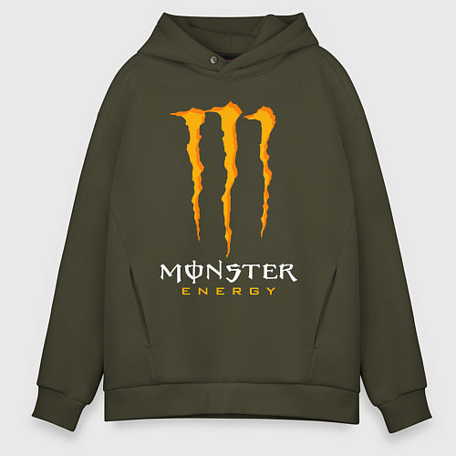 Мужское худи оверсайз MONSTER ENERGY / Хаки – фото 1