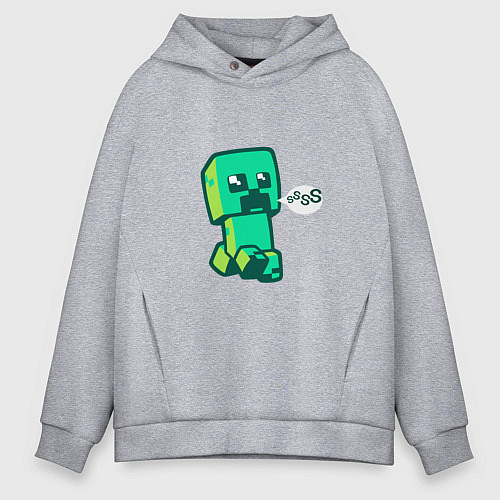 Мужское худи оверсайз MINERCRAFT CREEPER / Меланж – фото 1