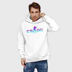Толстовка оверсайз мужская CS GO NEON, цвет: белый — фото 2