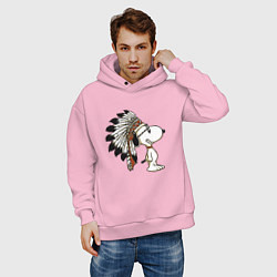 Толстовка оверсайз мужская Snoopy, цвет: светло-розовый — фото 2