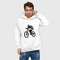 Толстовка оверсайз мужская Велоспорт Z, цвет: белый — фото 2