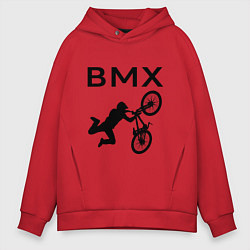 Толстовка оверсайз мужская Велоспорт BMX Z, цвет: красный
