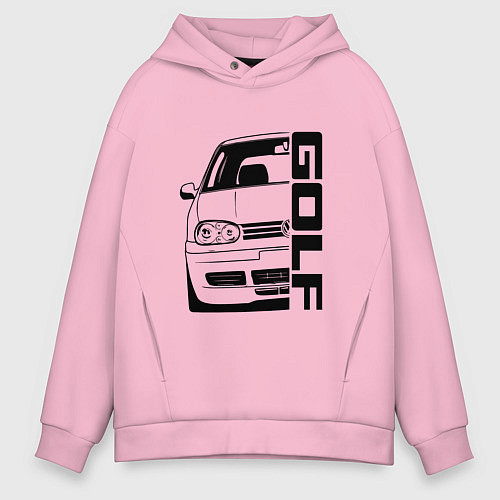 Мужское худи оверсайз Volkswagen Golf Z / Светло-розовый – фото 1